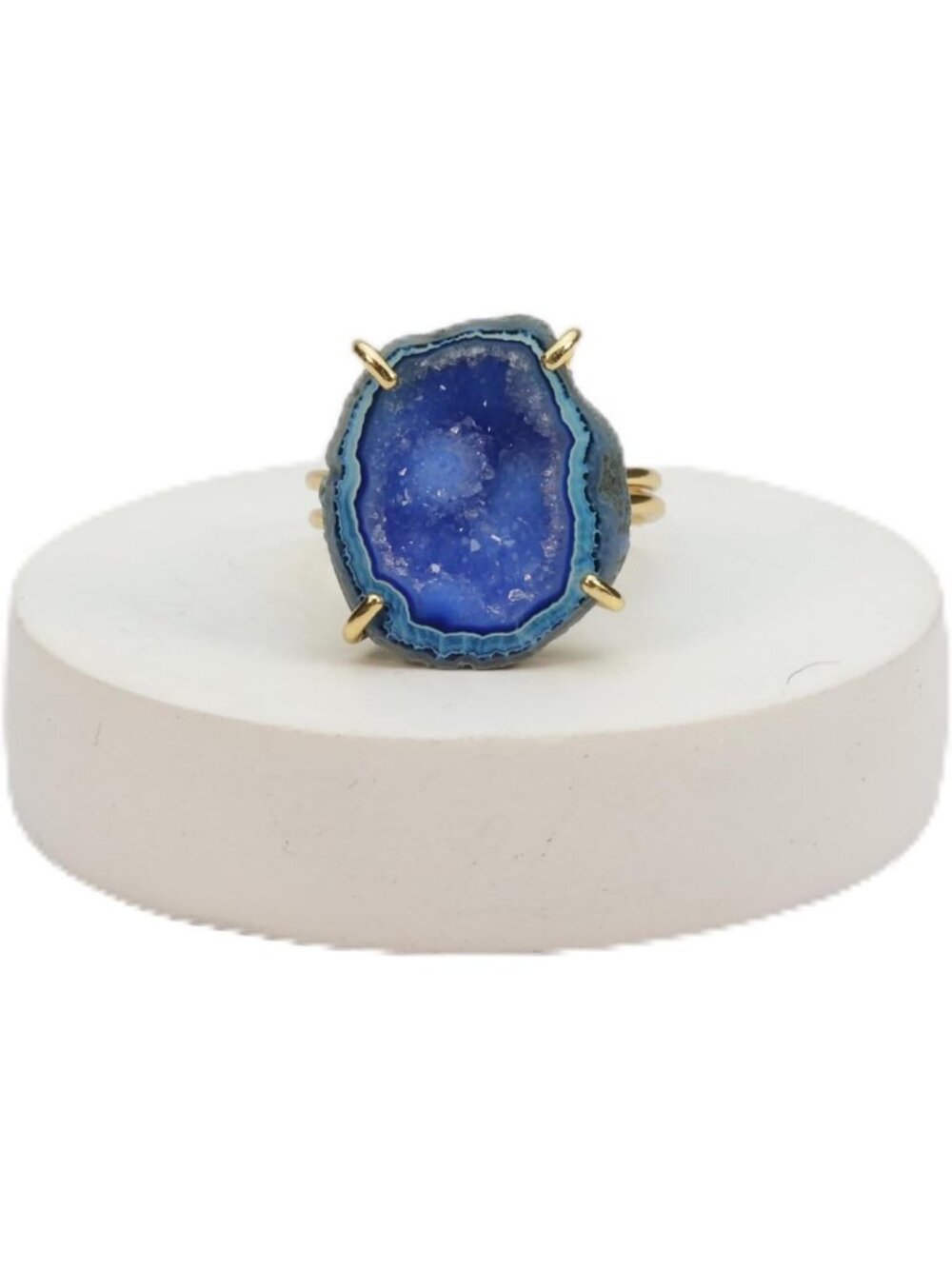 Handmade Geode Druzy Rings for Women - Adjustable Gold/Silver, Size 6-8, Unique